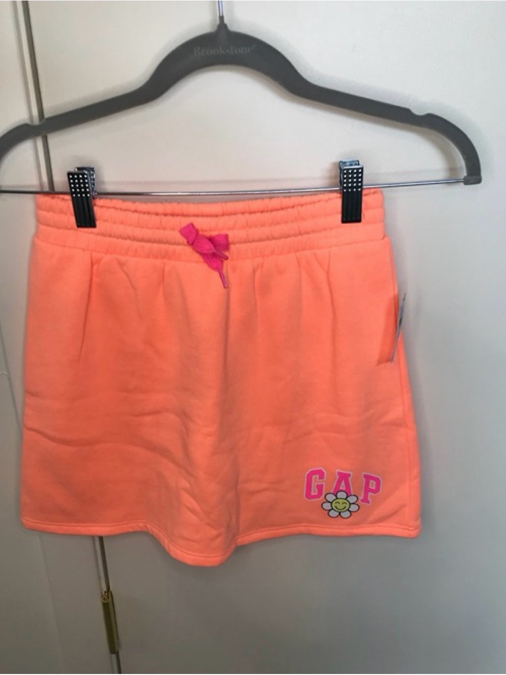 GAP Coral Peach Drawstring Skort with Pink Accents